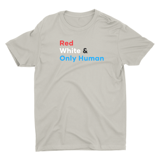 Red White & Only Human Tee