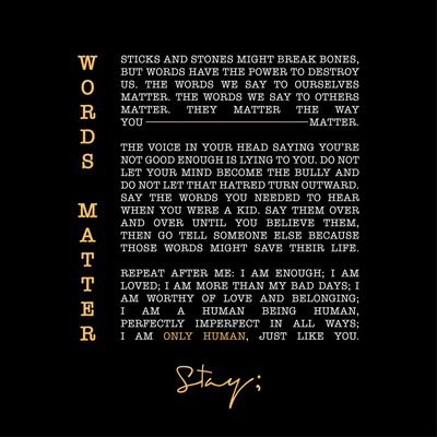 Stay; Words Matter Hoodie