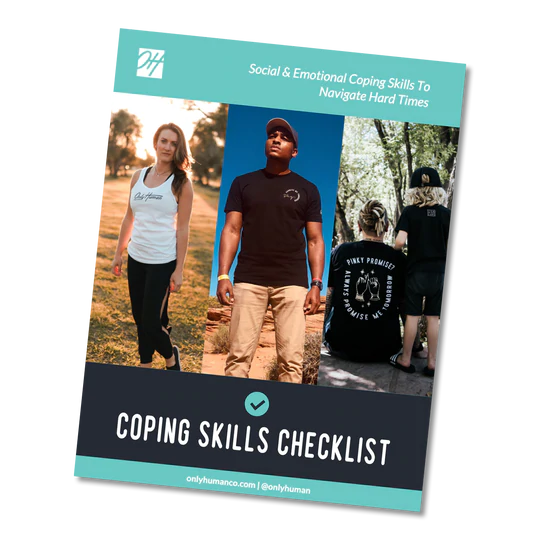photo of only human coping skills checklist worksheet